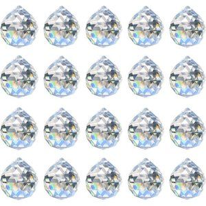 20 Pack Crystal Ball 0.8"/20mm Prism Sun Shine Catcher Rainbow Pendants Maker